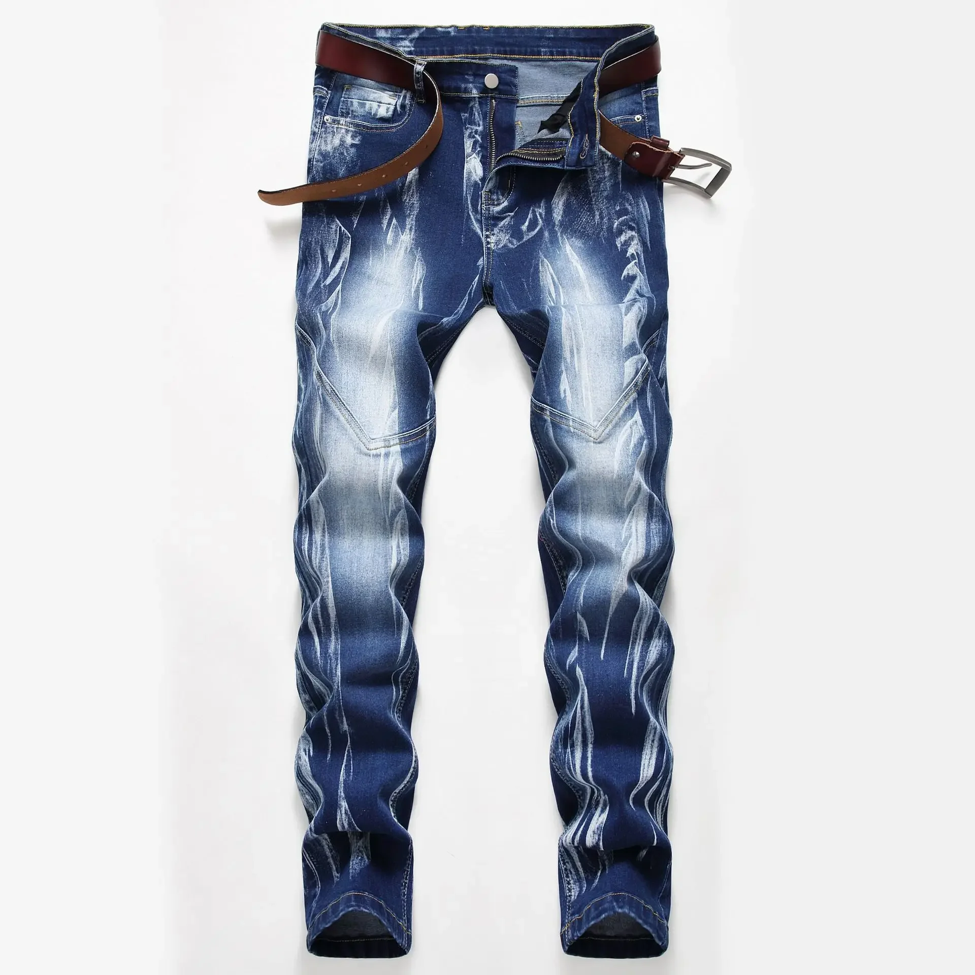 Fashion Print Men's Elasticity - Streetwear Brand Denim review and price