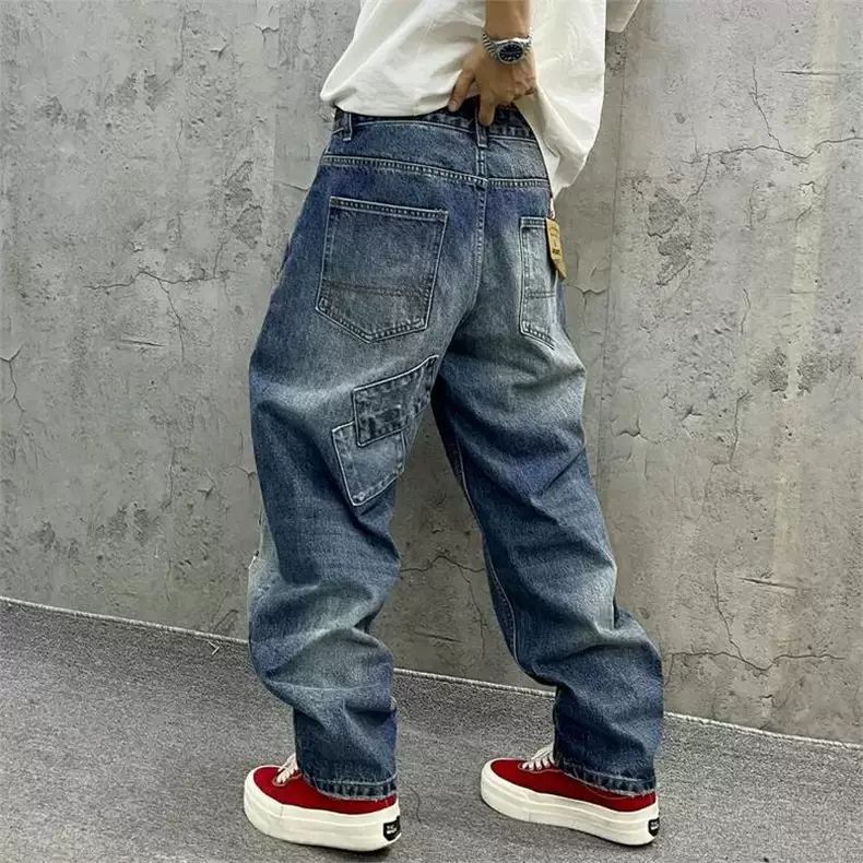 Brand Splicing Jeans Autumn Fa - Streetwear Brand Denim review and price